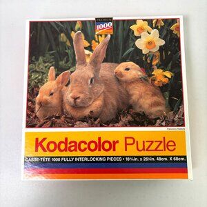 Kodacolor 1000 Piece Jigsaw Puzzle Palomino Rabbits 1994 New Sealed No 44444